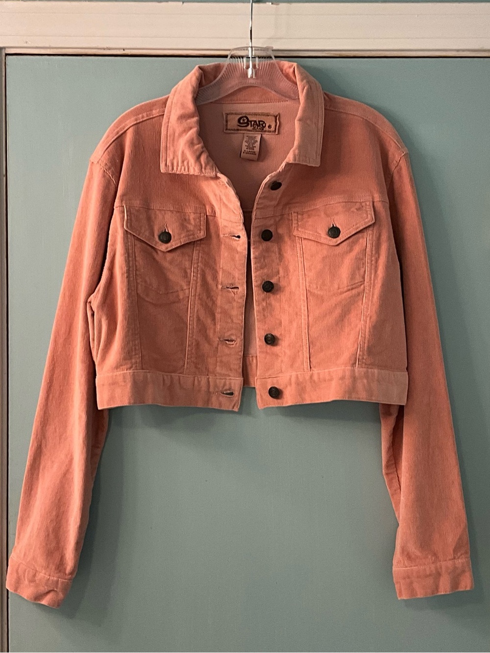 Cropped Peach Corduroy Jean Jacket by Star Jeans